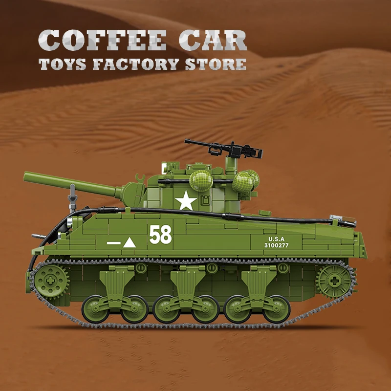 M4A3 средний танк T34/76 блоки бронеавтомобиля самоблокирующиеся кирпичи модель