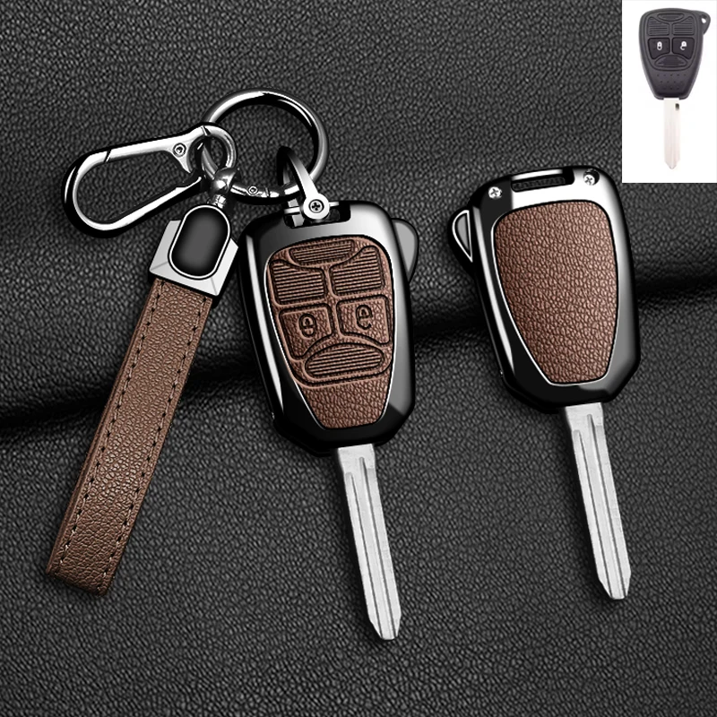 

Чехол для автомобильных ключей из цинкового сплава и кожи для Jeep Wrangler, Compass, Patriot, Liberty, Chrysler 300, PT, Dodge JCUV, Caliber, Nitro, аксессуары