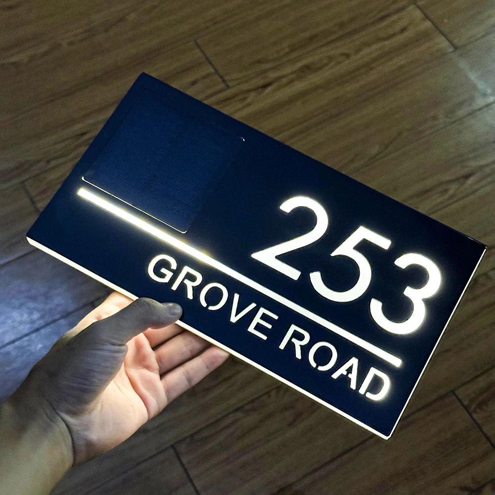 Персонализированный светодиодный солнечный внешний номер дома уличная