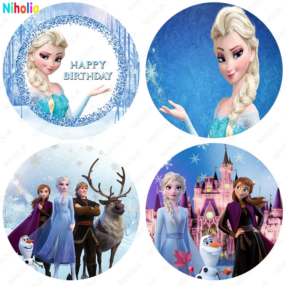 Фон для фотосъемки с изображением принцессы Эльзы из мультфильма Холодное