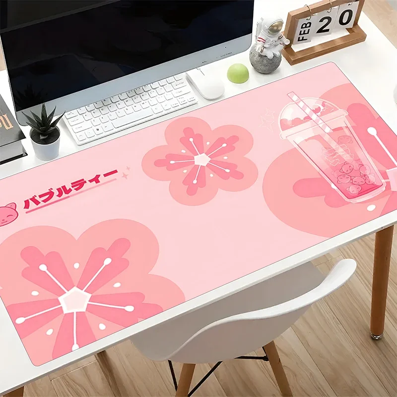 XXL Коврик Для Мыши Boba Tea Большой Резиновый С Игровой Клавиатурой Нескользящий