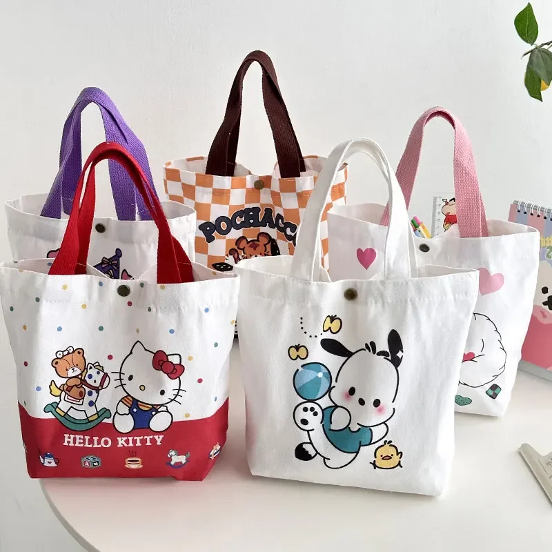 Sanrio Женская Холщовая Сумка Hellokitty Kuromi Cinnamoroll Наплечная высокая стоимость