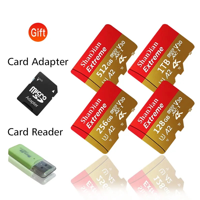 

Оригинальная высокоскоростная SD-карта 512 ГБ 1 ТБ микро-карта памяти Высокоскоростная мини-SD-карта 256 ГБ 128 ГБ TF флэш-карта памяти для смартфон...