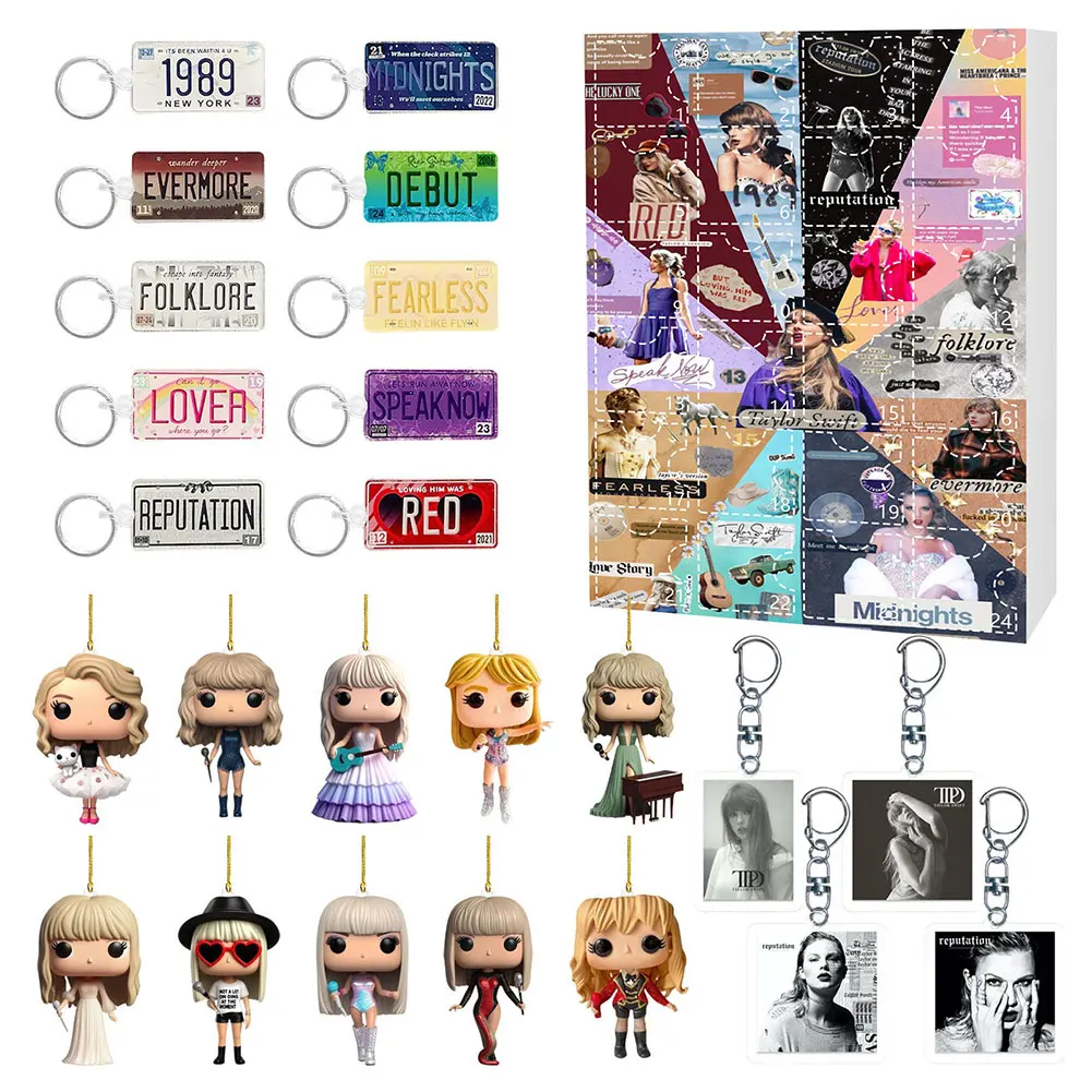 Адвент-календарь Taylor 2024 2D акриловые подвесные брелки-подвески 24-дневный