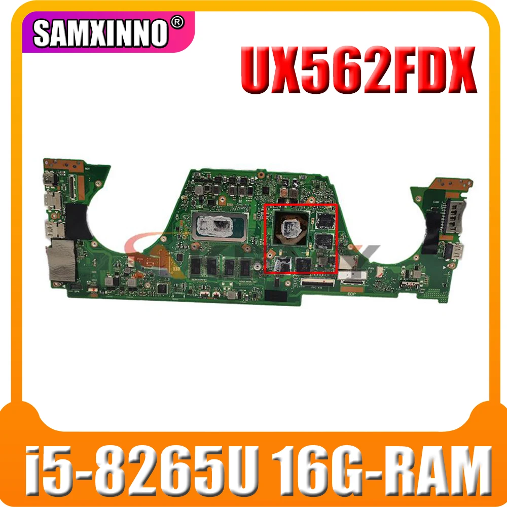 

For Asus Q536F Q536FDX UX562F Q536FD Laptop Mainboard UX562FDX Motherboard W/ GTX1050 i5-8265U 16G-RAM