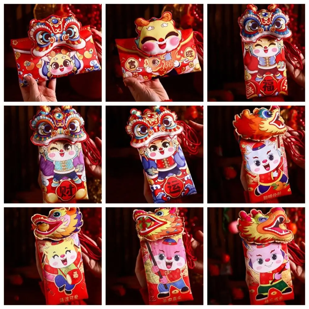 Плюшевый кошелек для монет с рисунком китайского дракона