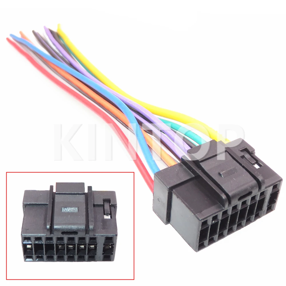 16 Pins Car Audio Wiring Harness Adapter Plug Auto Stereo Connector for Alpine JVC Radio CD DVD