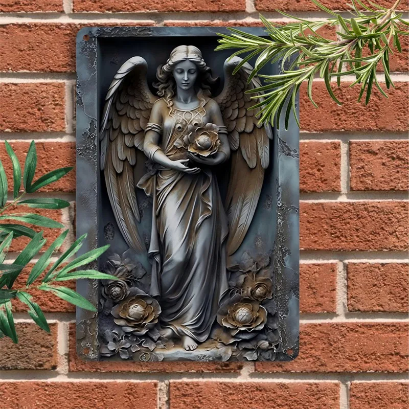 Винтажные алюминиевые жестяные таблички Ангел простая установка с