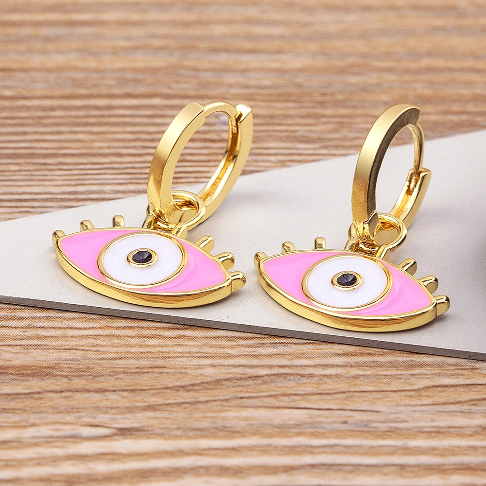 

AIBEF Exquisite Enamel Color Lucky Turkey Evil Eye Pendant Oil Dripping Earrings Women Fine Jewelry Party Classic Gift Wholesale