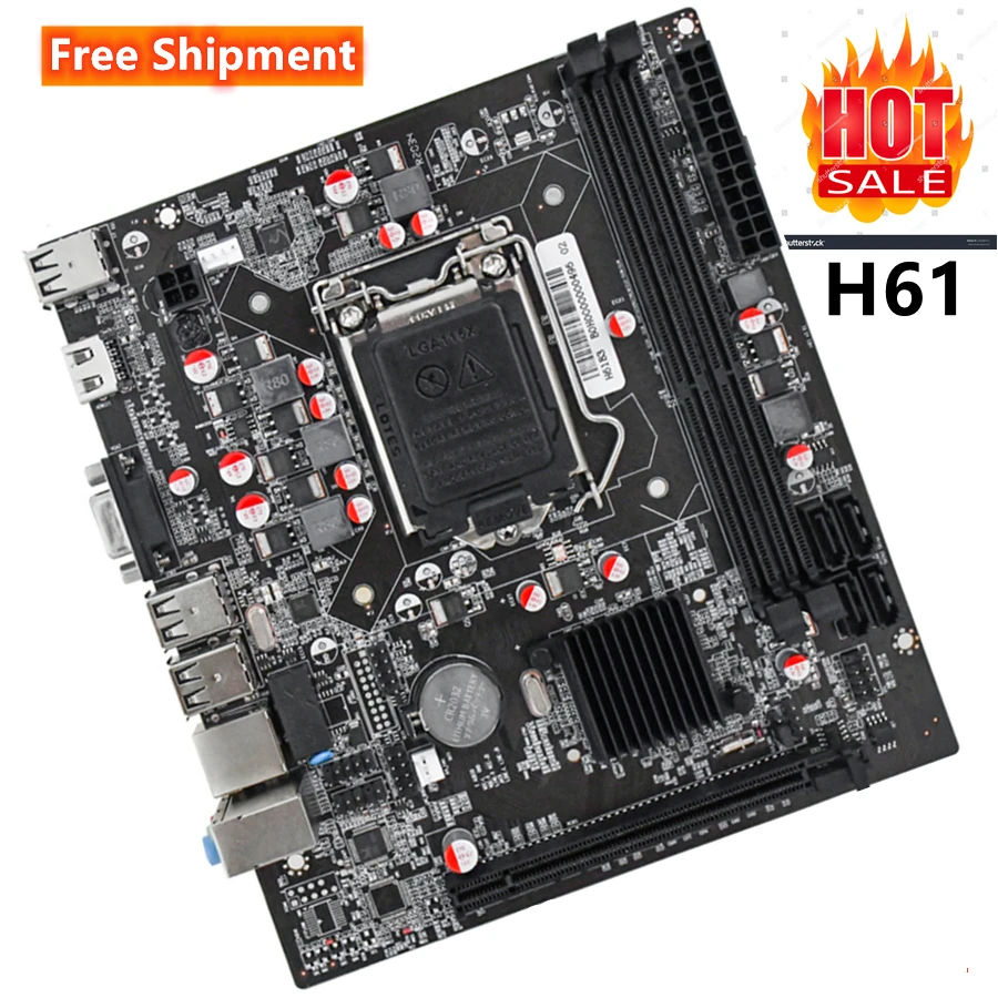 

Free Shippping H61 Lga1155 Motherboard Socket LGA 1155 Computer PC DDR3 16GB RAM CORE i3 i5 i7 Mother Board H61 Mainboard