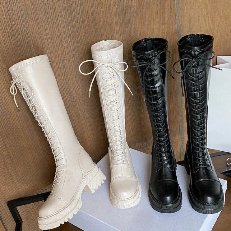 

ST610 Women Thick Heel Stretch Sock Boot Sexy Over-the-knee Boots Ladies Round Toe Knight Boots botas altas mujer sobre rodilla