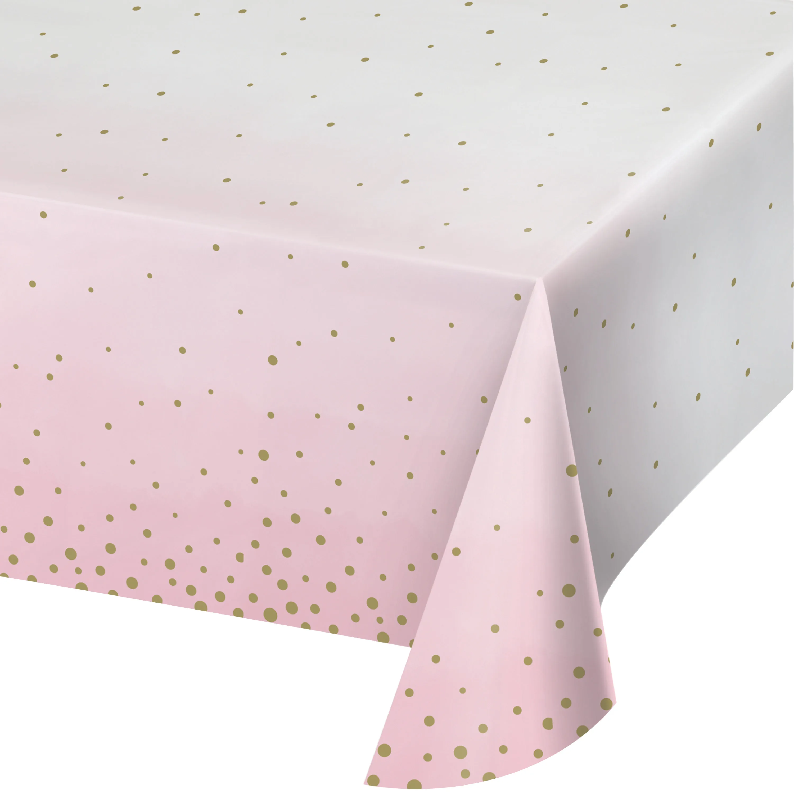 

Pink and Gold Celebration Paper Tablecloth, 3 Count