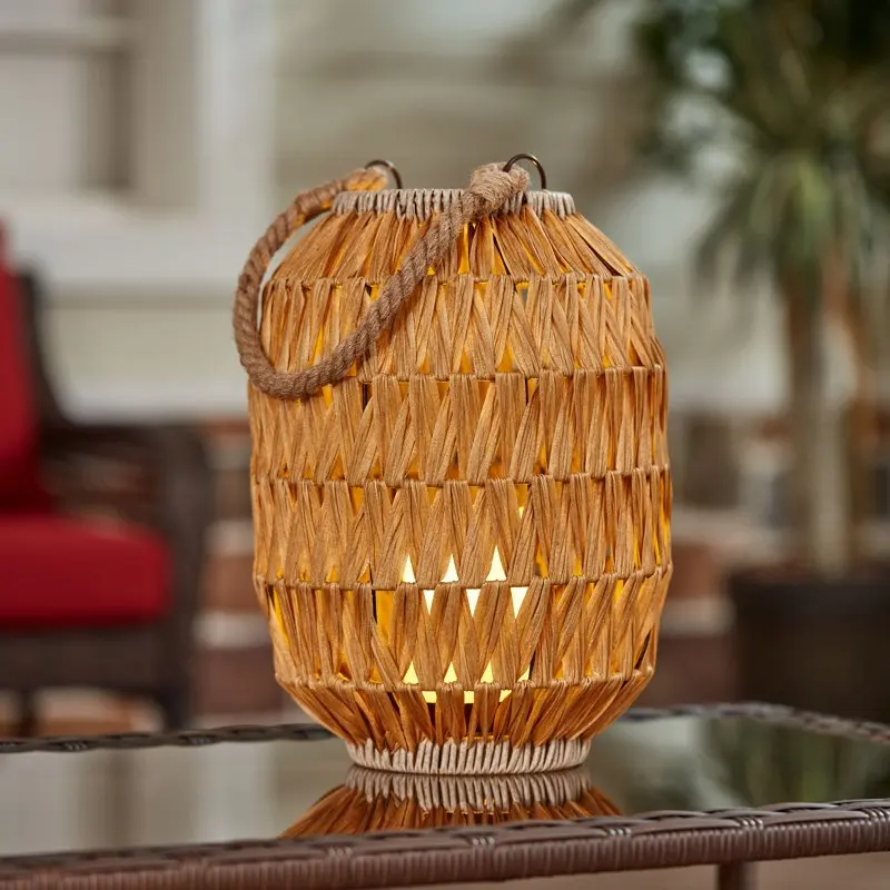 

Natural Rattan Battery Powered Lantern with Removable LED Candle Fake candles for wedding Tea light candles Votive candles Taper