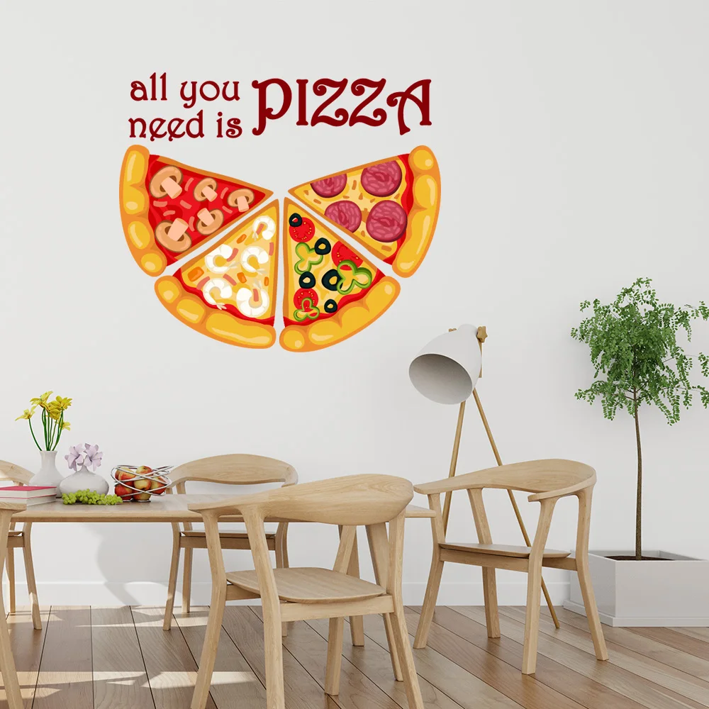 Водонепроницаемые наклейки на стену с изображением пиццы гамбургеров картофеля