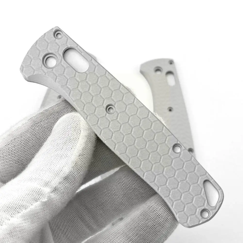 

Honeycomb Pattern Knife Handle Aluminum Alloy Patches For Benchmade Bugout 535 Folding Knives Craft Sand Scale 1 Pair New P2L5