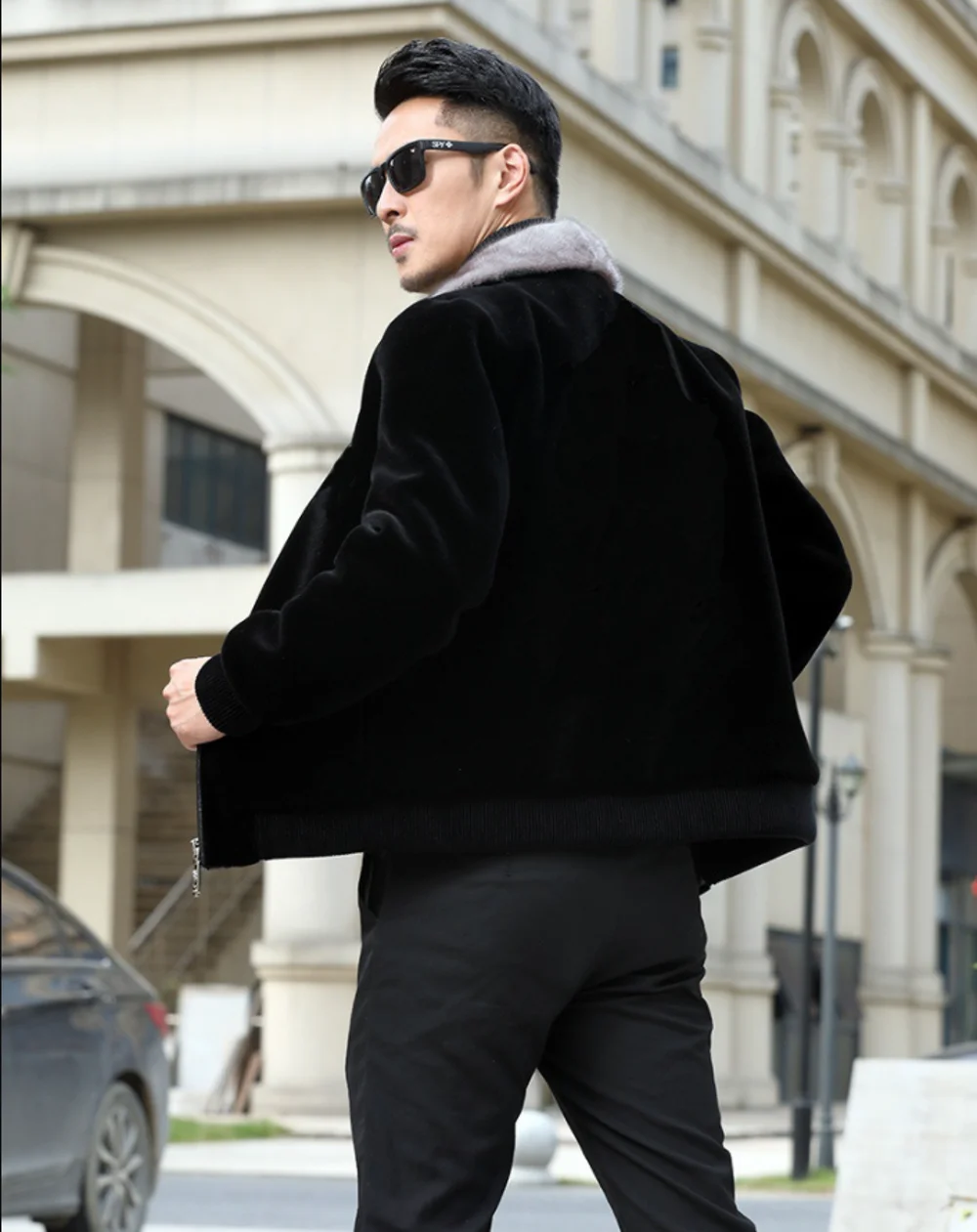 Куртка мужская из цельной норки модная верхняя одежда с лацканами искусственный