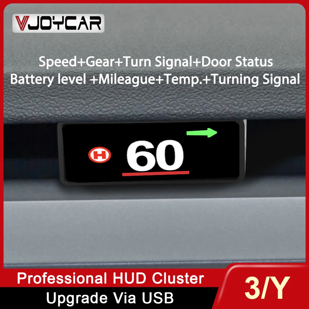 

Vjoycar Auto Mini HUD Speedometer Head Up Display Digital Dashboard Car for Tesla Model 3 Model Y 2023 Accessories for Vehicles