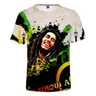 Футболка Kawaii Bob Marley, летняя футболка с 3D коротким рукавом для мужчин и женщин, новая модная повседневная одежда для косплея с 3D принтом, детские топы