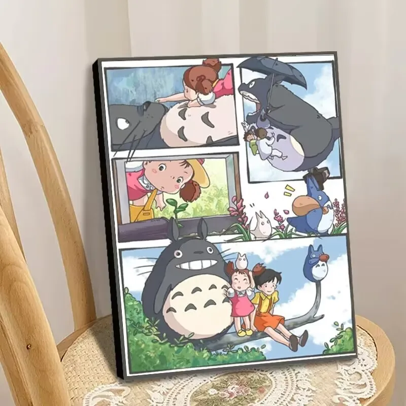 

Totoro Diamond Painting 2023 New Cartoon Animation Bedroom Sticker Diamond Cross Embroidery Children's Healing Brick Sticker 5d