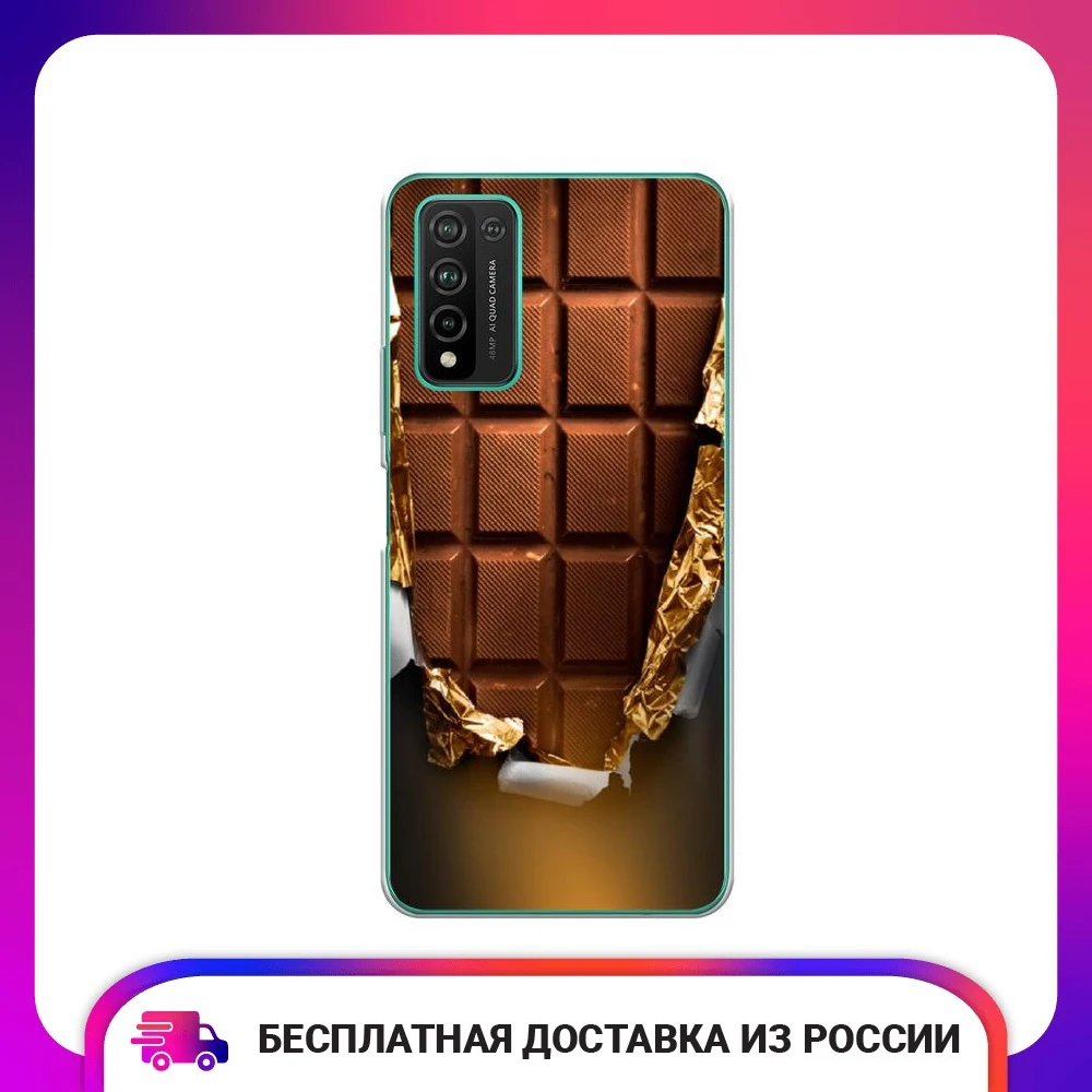 Чехол силиконовый для Huawei Honor 10X Lite Шоколадка защитный тонкий мягкий
