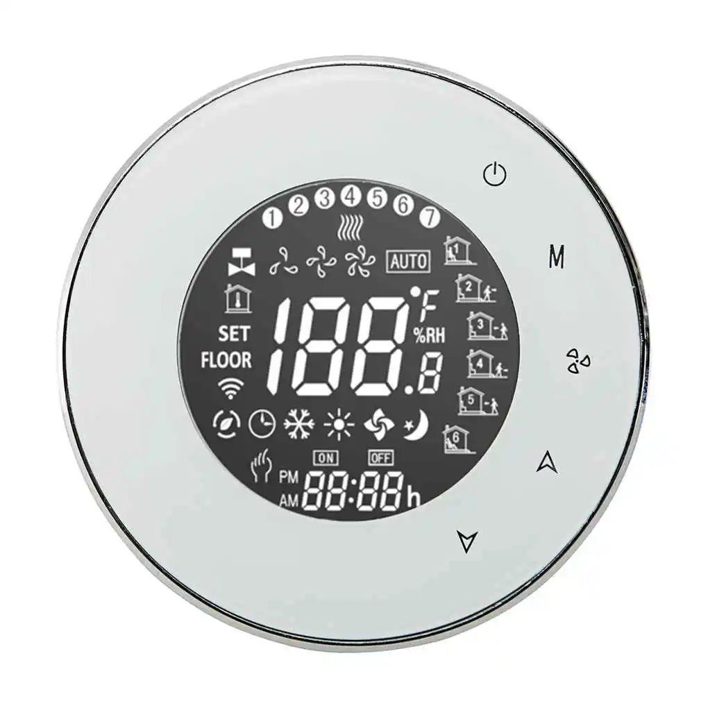 

WiFi Integral Central Air Conditioner Temperature Controller 4 Pipe Programmable Thermostat LCD Backlight Touchscreen