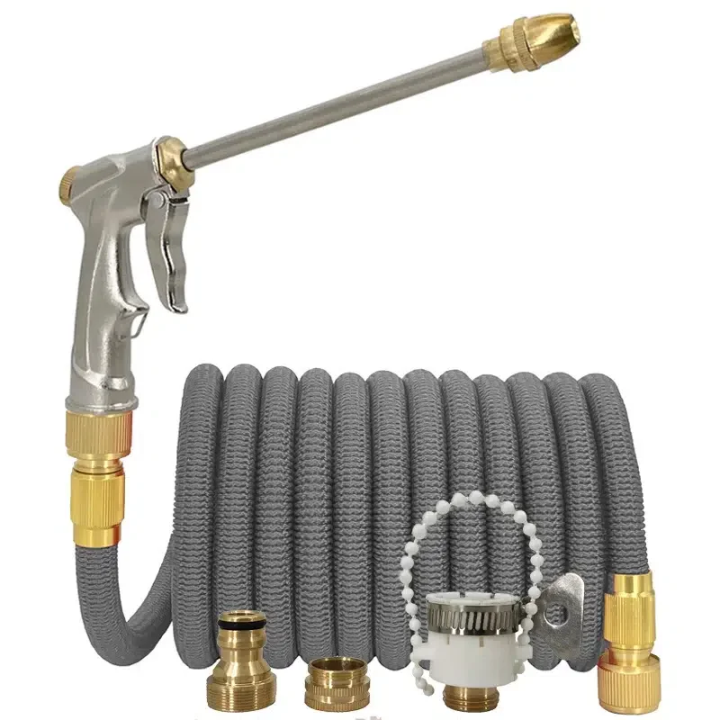 

1pc High Pressure Car Wash Water Gun Retractable Water Hose Metal Spray Head, Household Tools