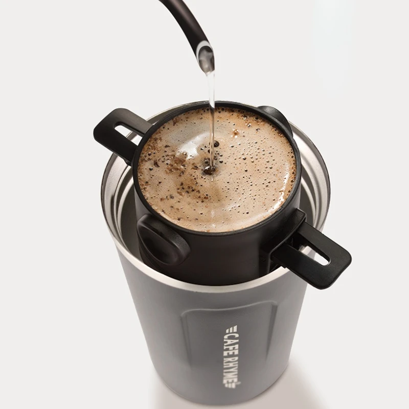 

380ml/510ml Coffee Filter Portable Reusable Double Layer Stainless Steel Coffee Cup Coffee Dripper Cup Set Coffee Appliances