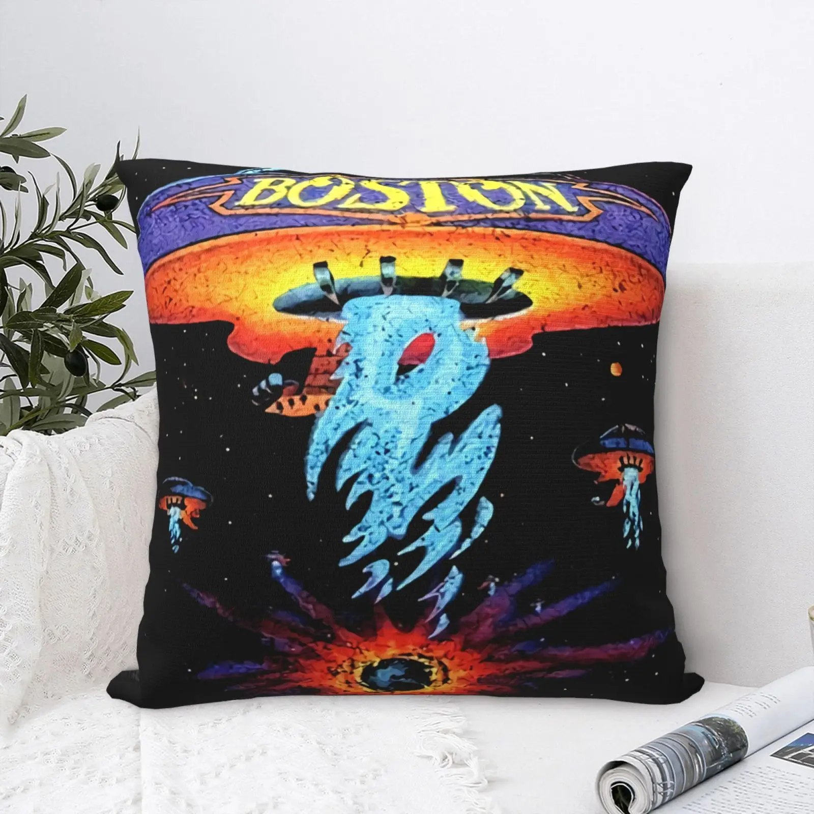 

Бостонская группа, космический корабль, потертая Подушка 2306, чехол, подушка для тела, подушка для тела, сделай сам, винтажный диван на молнии,...