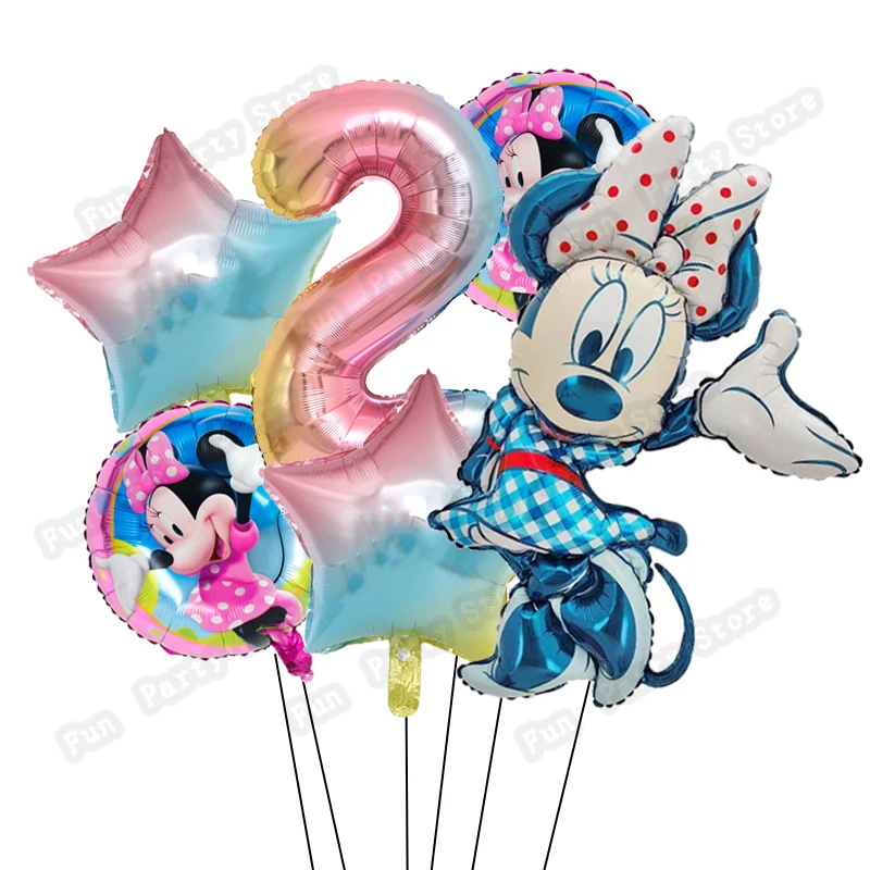 Набор воздушных шаров из фольги Минни 6 шт. | Дом и сад
