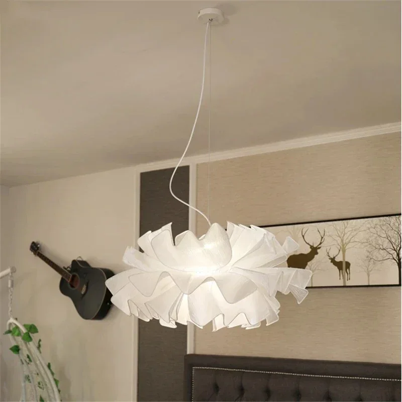 Современная подвесная люстра из ткани дневная лампа в французском стиле для