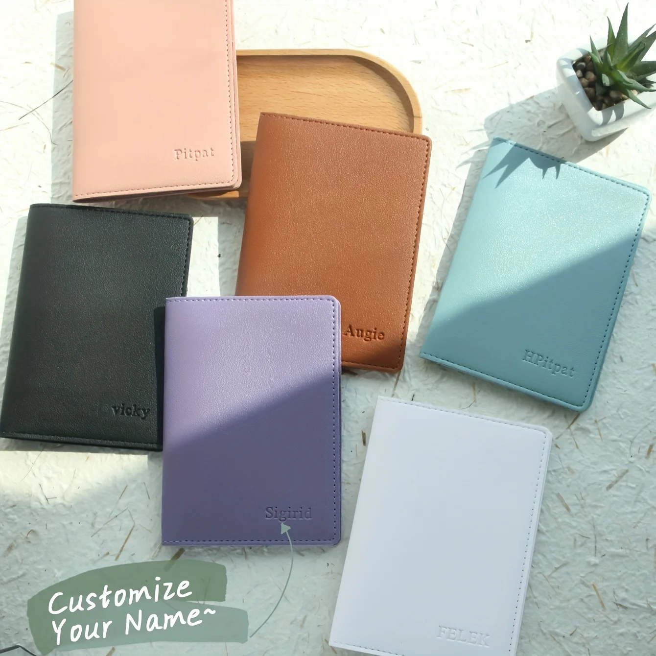 Персонализированная обложка для паспорта из искусственной кожи —