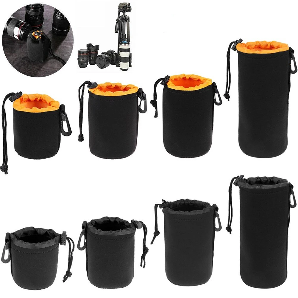 Сумка для объектива камеры Мягкая Неопреновая водонепроницаемая сумка для объектива видеокамеры защитный чехол на шнурке для Canon Sony SLR DSLR камеры