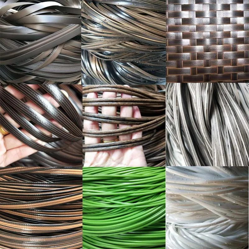 31 Types 500g Thicker PE Synthetic Rattan Material For Weaving Basket Chair Sofa Table Repair DIY Craft Round/Flat Plastic Rope