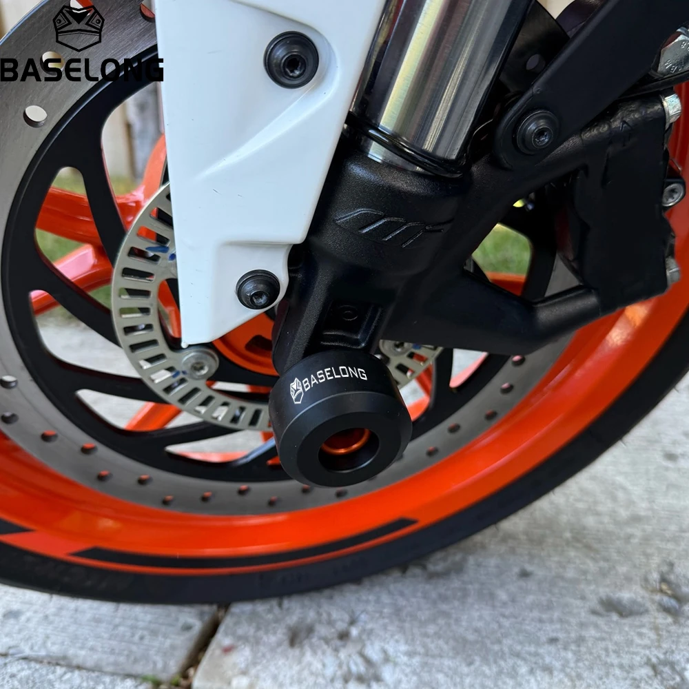 Фото Для мотоциклов KTM DUKE 125 200 250 390 2012-2016, 2018-2026: Защита передней и задней вилки, рамы и колес от падений (слайдеры) №1