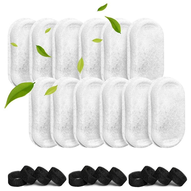 

Pet Water Fountain Filters With 12 Sponges, Pet Replacement Filters For Stainless Steel 108Oz/3L, 67Oz/2L Pet Fountain