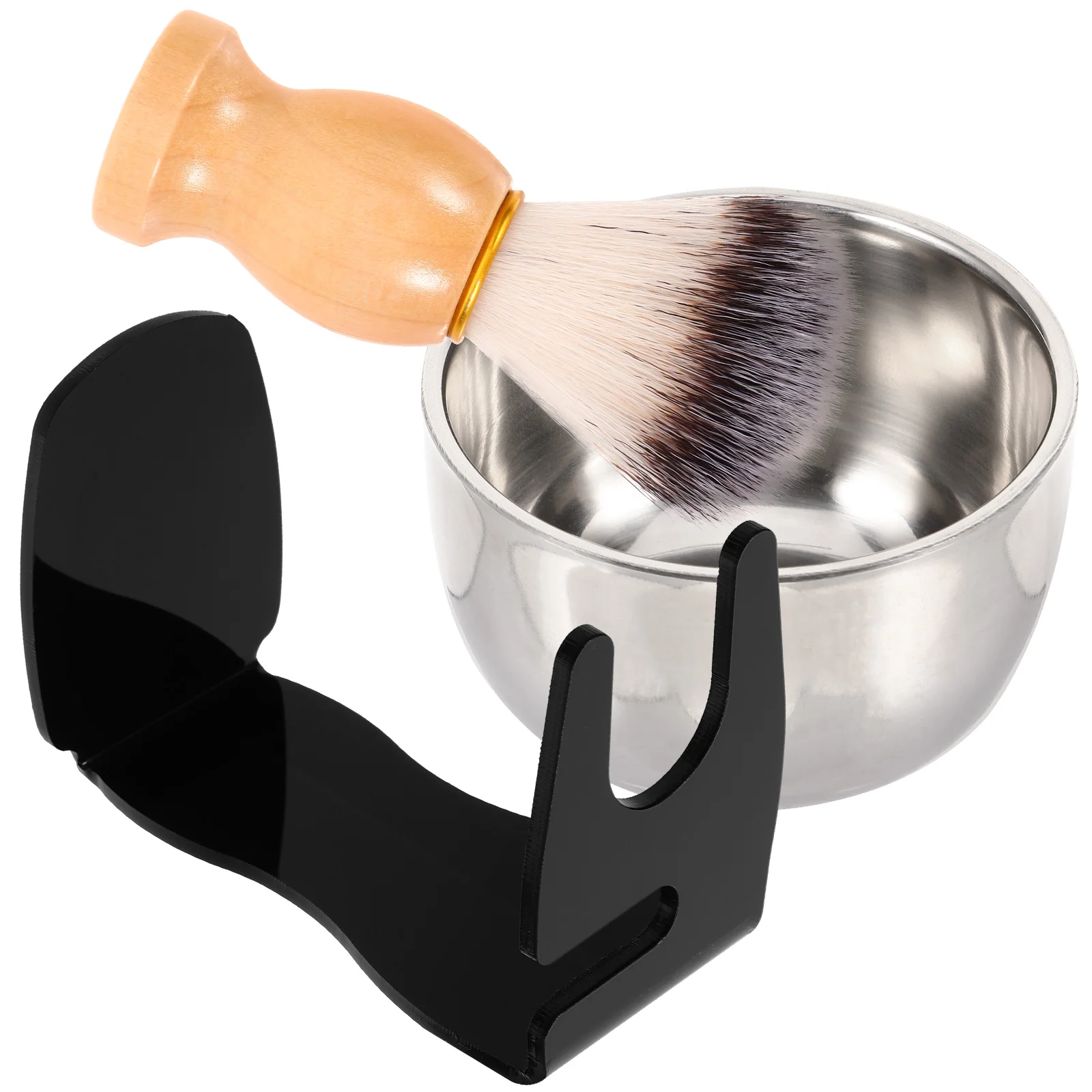 

Shaving Brush Beard Men Brushes Bracket Foaming Tool Shave Bowl Stand Stainless Steel Care Supplies Man Barber