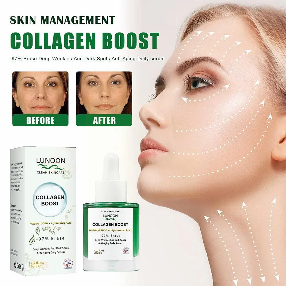 

LUNOON 30ml Face Skin Care Collagen Hyaluronic Acid Anti-Aging Whitening Pores Vitamin Retinol Wrinkle Shrink Moisturizing I3D1