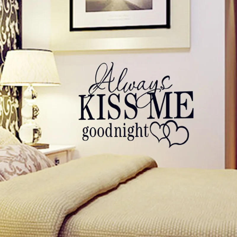 

Always Kiss Me Wall Sticker for Bedroom Wall Art Decor Home Decoration Detachable Vinyl Wall Sticker Decor