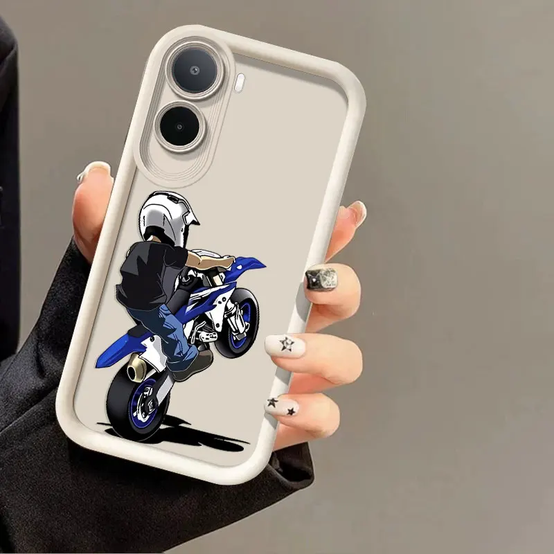 Фото Гибкий силиконовый чехол для Xiaomi Redmi A7 Pro 4G, защитный чехол с ударопрочным покрытием и принтом Motocyber. №3
