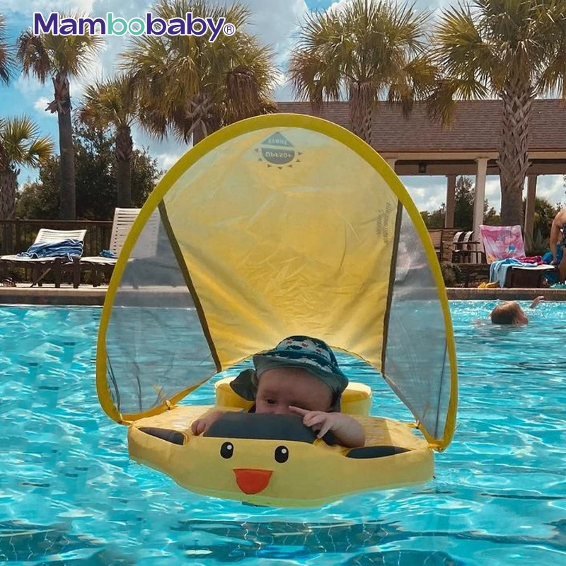 

Mambobaby Baby Pool Float Lying Swim Floating For Infant Non-Inflatable With Awning Play Water Toys For 3-24 Months