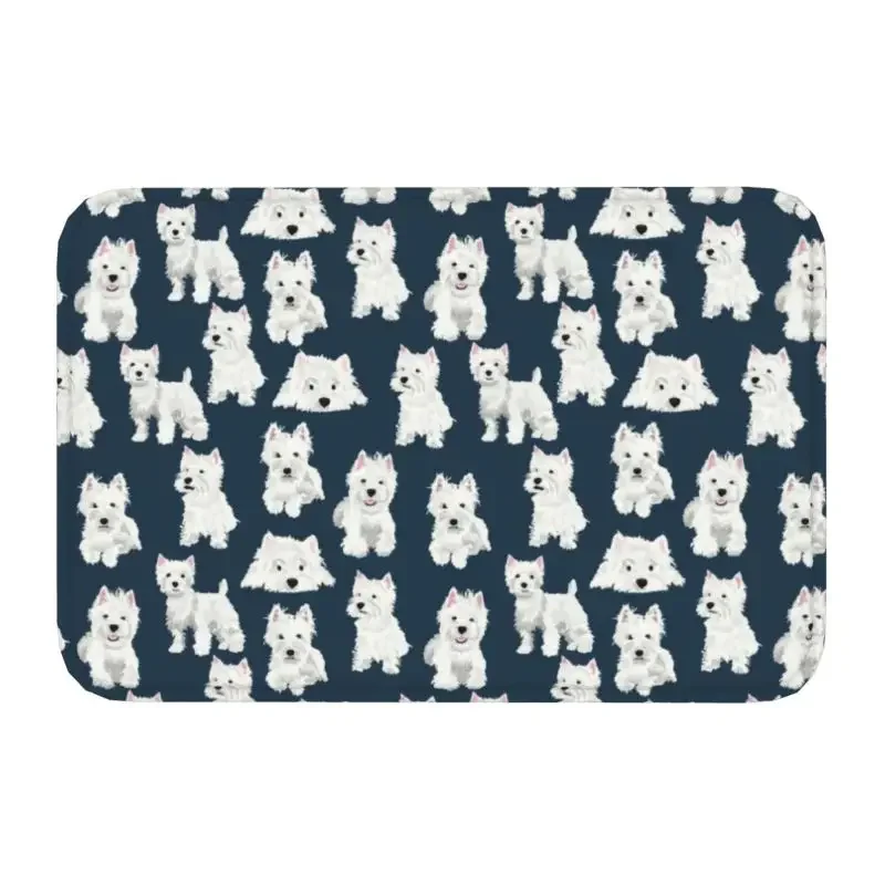

Коврик для двери для собак Вест-хайленд-уайт-терьера, противоскользящий коврик Westie Puppy, ванная комната, кухня, спальня, ковер, вход, туалет, подставка для ног