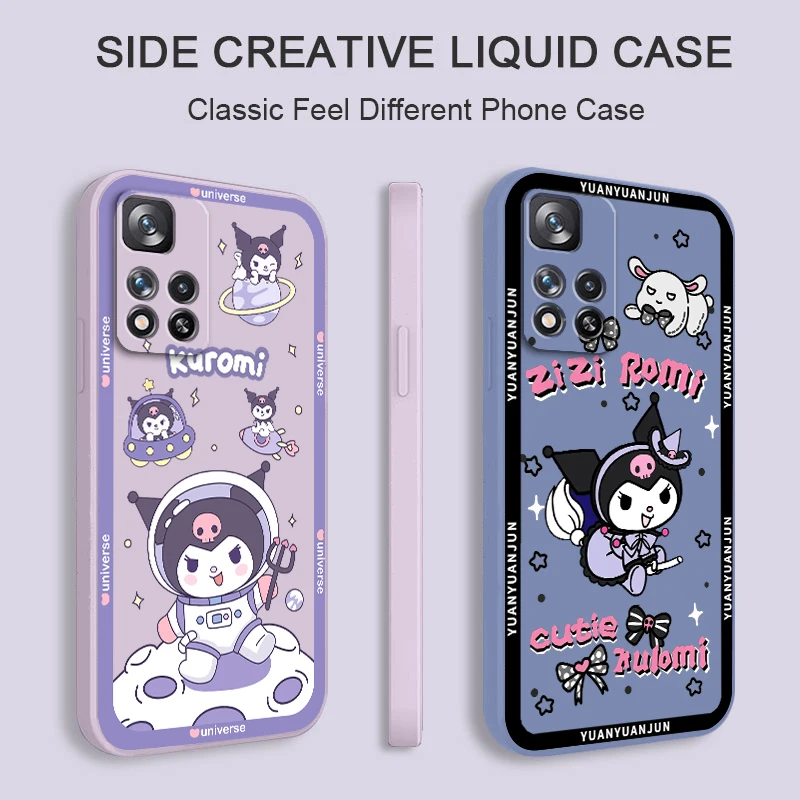 

Cartoon Cute Kulomi Sanrio Liquid Rope TPU Cover Phone Case For Xiaomi Redmi Note 11 11S 11T 10S 10 9S 9T 9 8T 8 Pro Plus 5G