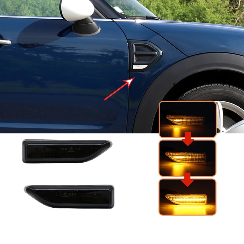 

for Mini Countryman F60 2017 2018 2019 2020 Dynamic Sequential LED Side Marker Light Flowing Turn Signal Lamp