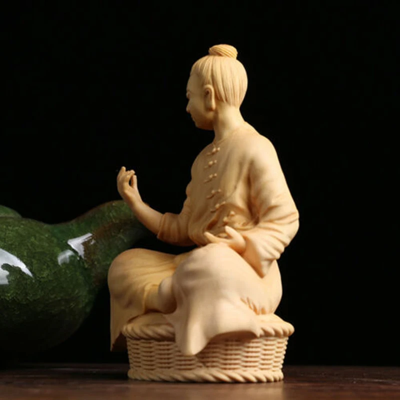 TJ159ca — Резная фигурка резьбы по самшиту: Монах заспокаивающего человека