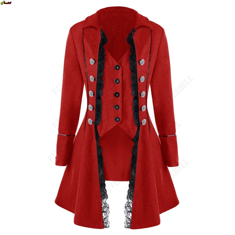 

Women's Jacket Gothic Steampunk Corset Halloween Costume Coat Victorian Tailcoat Jacket Medieval Pirate Woman Irregular Clothing
