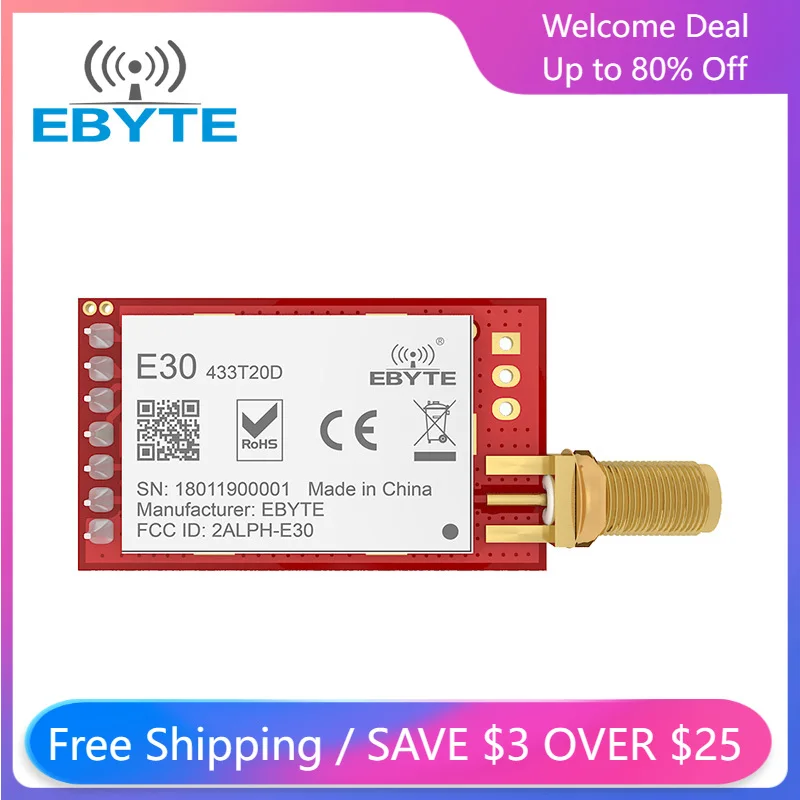 [Актуалы] SI4438, беспроводной модуль 433 МГц, фреза 2 км, 20 дБм, UART, низкое энергопотребление, алгоритм FEC, интерфейс WOR SMA-K