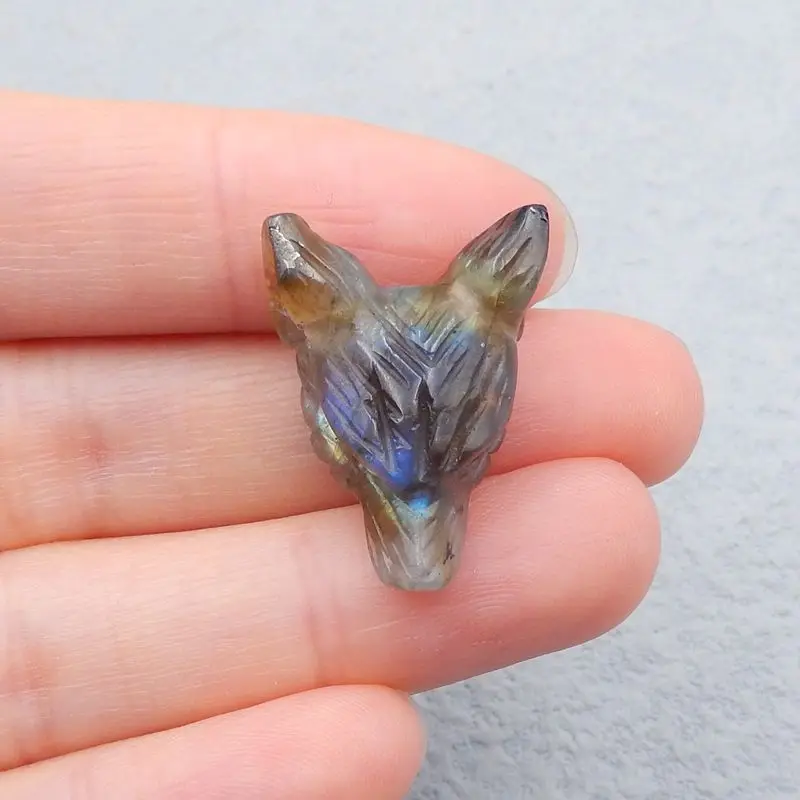 Оригинальные украшения ручной работы! Искусственная лабрадорит резная голова