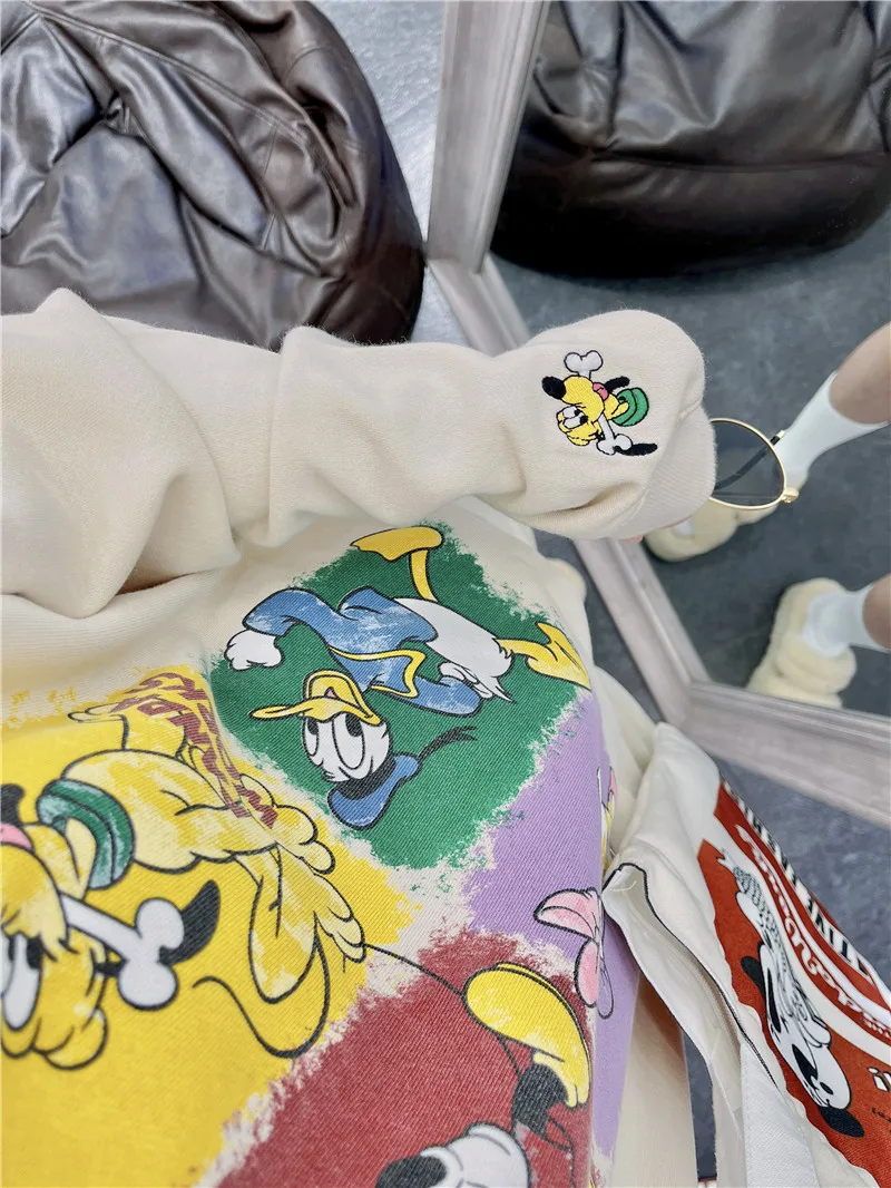 Disney Mickey Sweatshirts 2022 Autumn Winter Fashion Cotton Long Sleeve Pullover Woman Korean Harajuku Loose Hoodies Streetwear