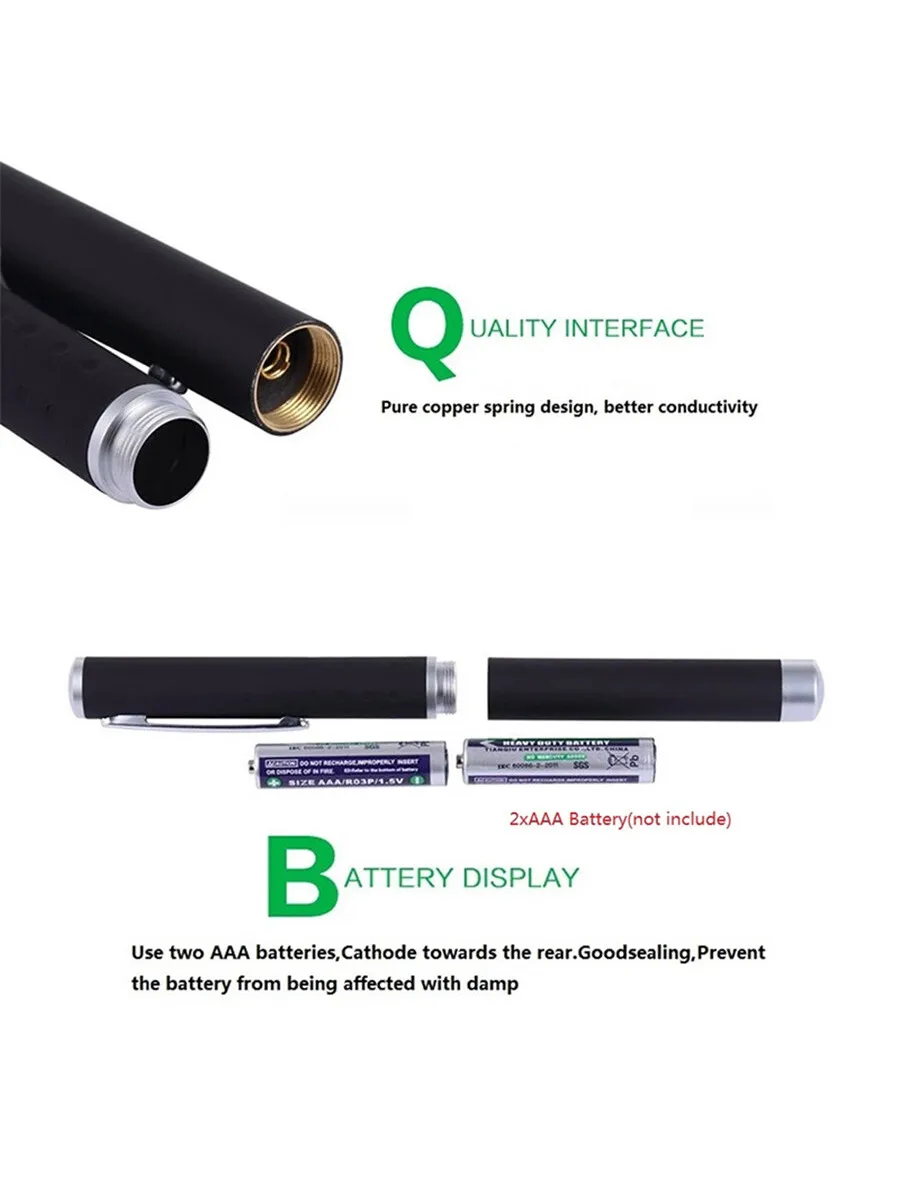 Высококачественная Трехцветная Лазерная Указка Красный Зеленый Фиолетовый Для