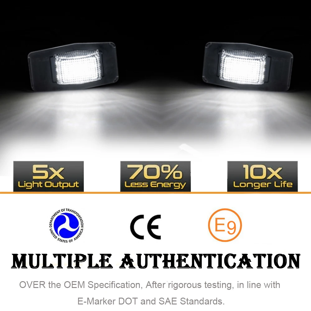 1 пара 6000K светодиодных задних фонарей номерного знака без ошибок для Mazda 323 Protege